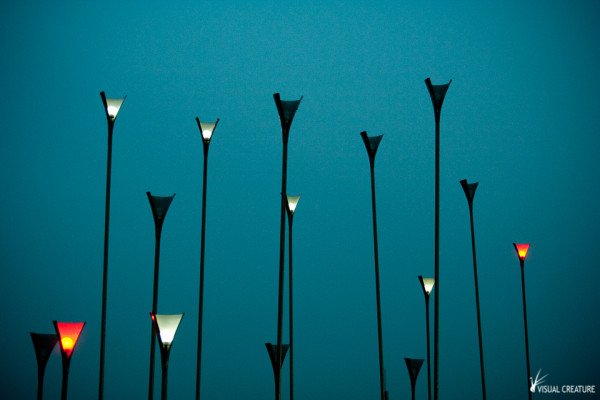 Lights on top of the N Seoul Tower