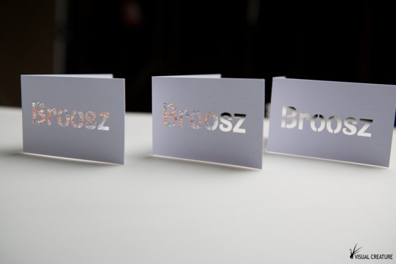 Custom made business cards for Broosz