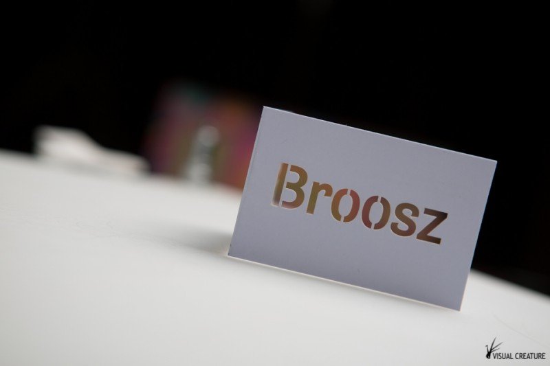 Custom made business cards for Broosz