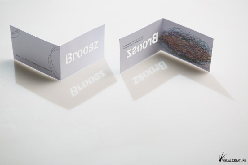 Custom made business cards for Broosz